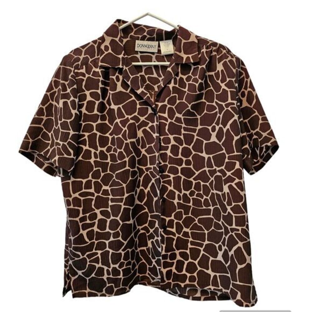 DONNKENNY CLASSICS LARGE ANIMAL‎ PRINT BLOUSE SHIRT TOP VINTAGE
